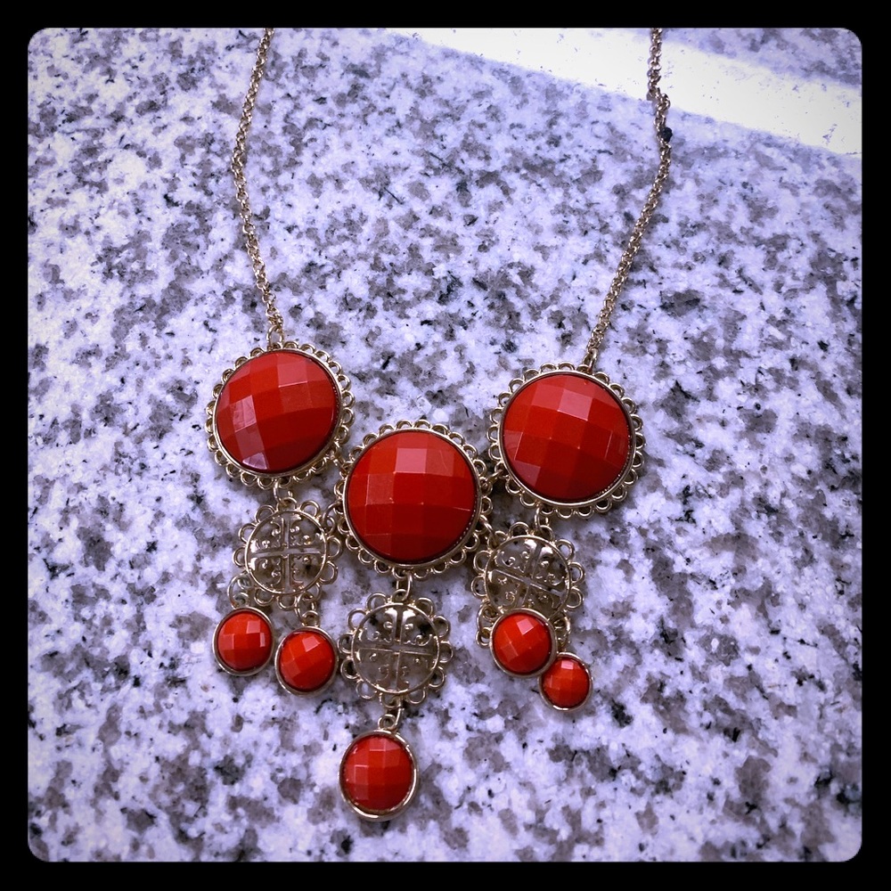Red and gold Tory Burch necklace